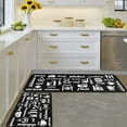 thumbnail image 3 of Black Kitchen Rugs Set of 2 Kitchen Floor Mats Non-Slip Backing Kitchen Mat Washable Doormat Runner Rug Set for Home 17"x47.2"+17"x30" Black Kitchen Decor, 3 of 6