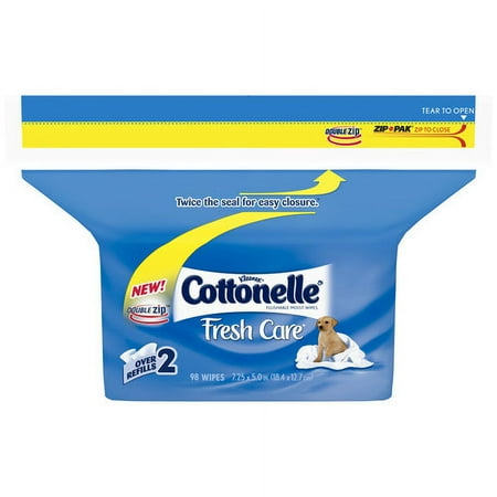 Cottonelle Fresh Care Flushable Moist Wipes Refills, 98 sheets