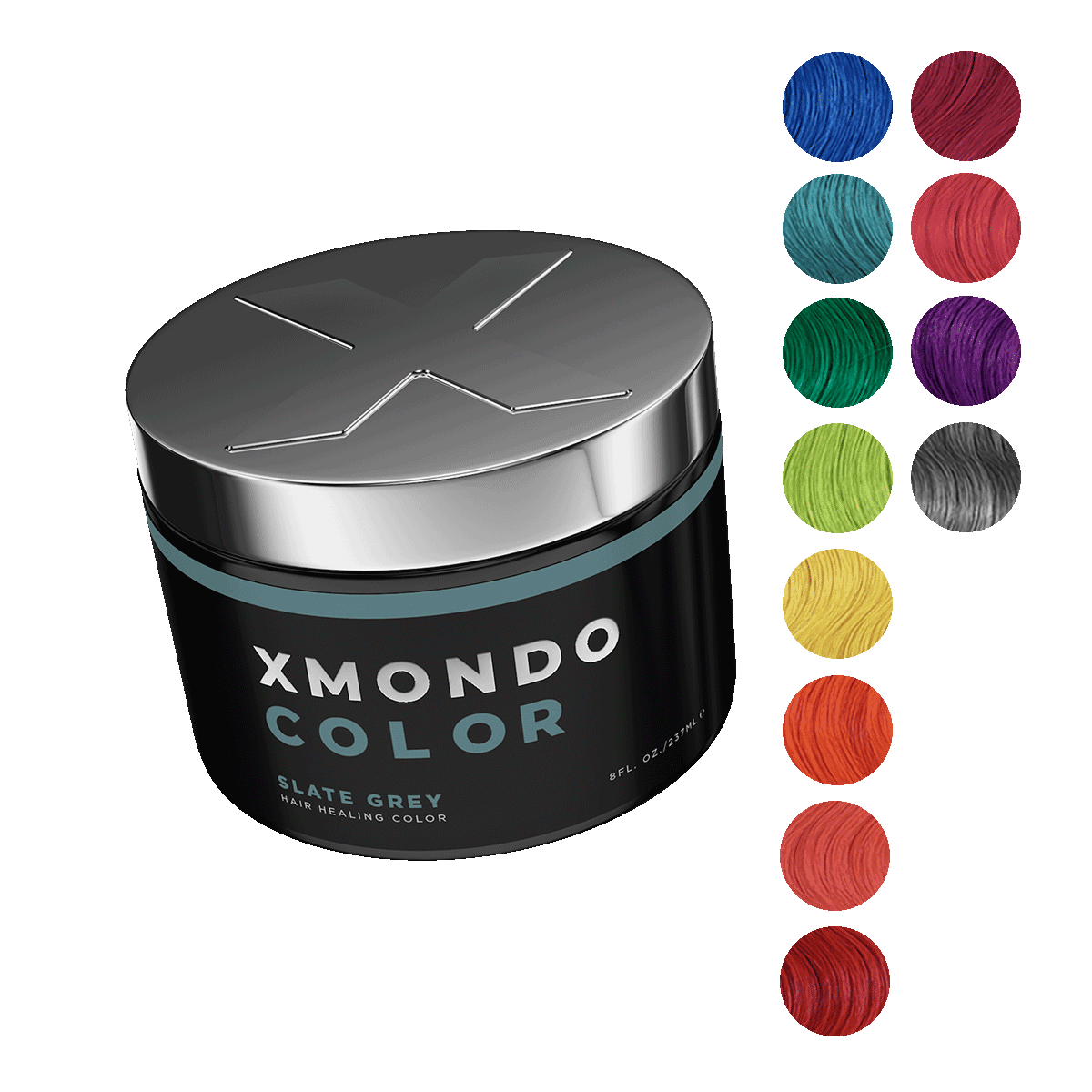 XMONDO Color Slate Grey Hair Healing Semi Permanent Color Vegan Formula with Hyaluronic Acid