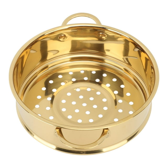 304 Stainless Steel Steamer Pot Double Ear Design, Multifunctional with Draining Net, Compact Size for Home Use
