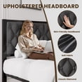 thumbnail image 3 of Bolvdo Bed Frame with Linen Upholstered Headboard, Queen, Metal Support, No Box Spring Needed, Grey, 3 of 7