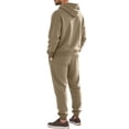 thumbnail image 4 of SGMVNU Tracksuit Men 2 Piece Set Men's Loose Casual Sports Long Sleeved Trousers Jacquard Hooded Sweatshirt Suit Winter Jogging Suit(Khaki, 2XL), 4 of 4