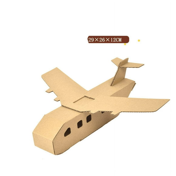 A cardboard airplane, tank, dinosaur material, toy, children's hand painted graffiti gift (carton transport plane)