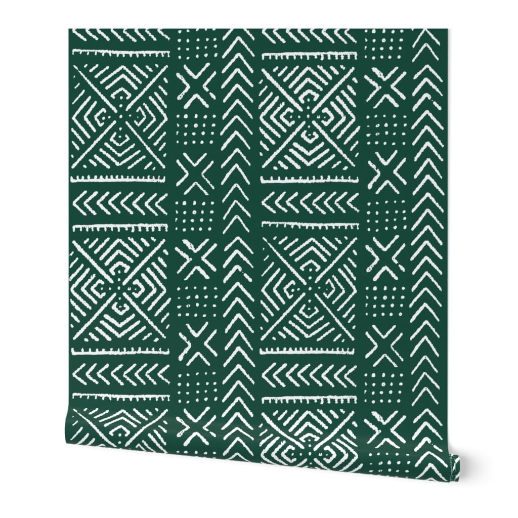 Removable Water-Activated Wallpaper Mudcloth Mud Cloth African Africa Art Tribal