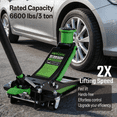 thumbnail image 4 of 3-Ton (6,600 lbs) Low Profile Steel Hydraulic Floor Jack with Dual Piston Pump, Foot Pedal, Extension Adapter for Off-Road Cars, SUVs & Trucks Repair, 4 of 11