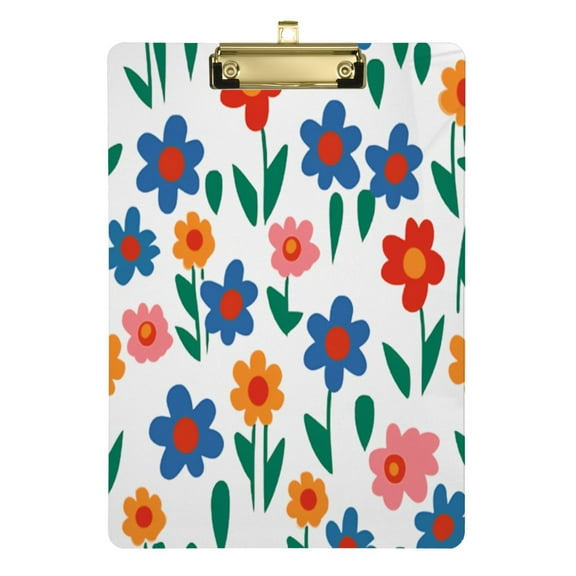 Flowers Floral Acrylic Clipboards A4 Standard Letter Size Clipboard 12.5" X 9" Clip Board for Students Teacher Office