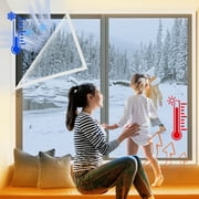 Aihimol Window Insulation Kit,47 X 63 Inches,Cuttable Transparent Film with Adhesive Straps,Reusable Window Plastic For Window Draft Proofing, Winter Insulation And Heat Retention