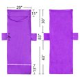 thumbnail image 4 of Muka Microfiber Terry Cloth Beach Pool Lounge Chair Cover Convenient Pocket, 29" x 83"-Purple, 4 of 5