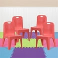 thumbnail image 2 of Bowery Hill 11" Plastic Stackable Handle School Chair in Red (Set of 4), 2 of 10