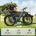 thumbnail image 5 of PUCKIPUPPY 26" Electric Bikes for Adults 28 mph Step Through E-Bikes 960W Peak 60Mile Max Range 48V 15AH Battery Fat Tire off Road Mountain E Bike Front Suspension (Blue), Comply with UL2849 by SGS, 5 of 10