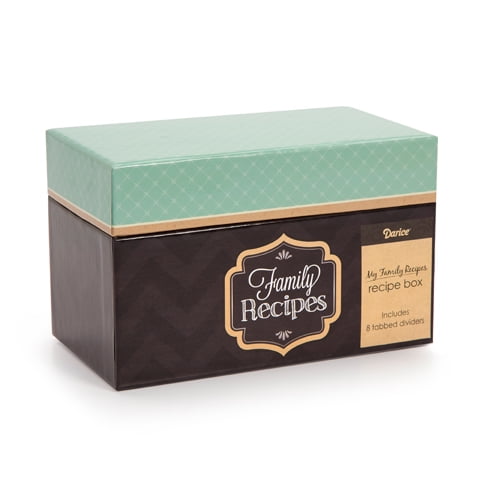 Recipe Card Box Chalkboard Teal Includes 8 Tabbed Dividers Walmart Com Walmart Com