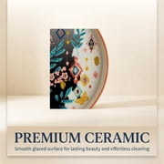 Chumbak Farmhouse Ceramic Platter, Hand-Painted Multicolor, 12-inch
