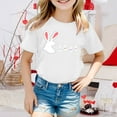 thumbnail image 2 of Ruiwill Easter Girls T Shirts Size 8-9 Years Short Sleeve Crew Neck Bunny Print Summer Fashion Easter Girls T-Shirts White, 2 of 4