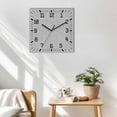 thumbnail image 3 of Gray Wooden Wall Clock Silent Non Ticking, Farmhouse Burlap Solid Grey Color Modern Linen Texture Square Wall Clocks Battery Operated, Decor Clock for Home Office, Living Room, Kitchen, 12 Inch, 3 of 9
