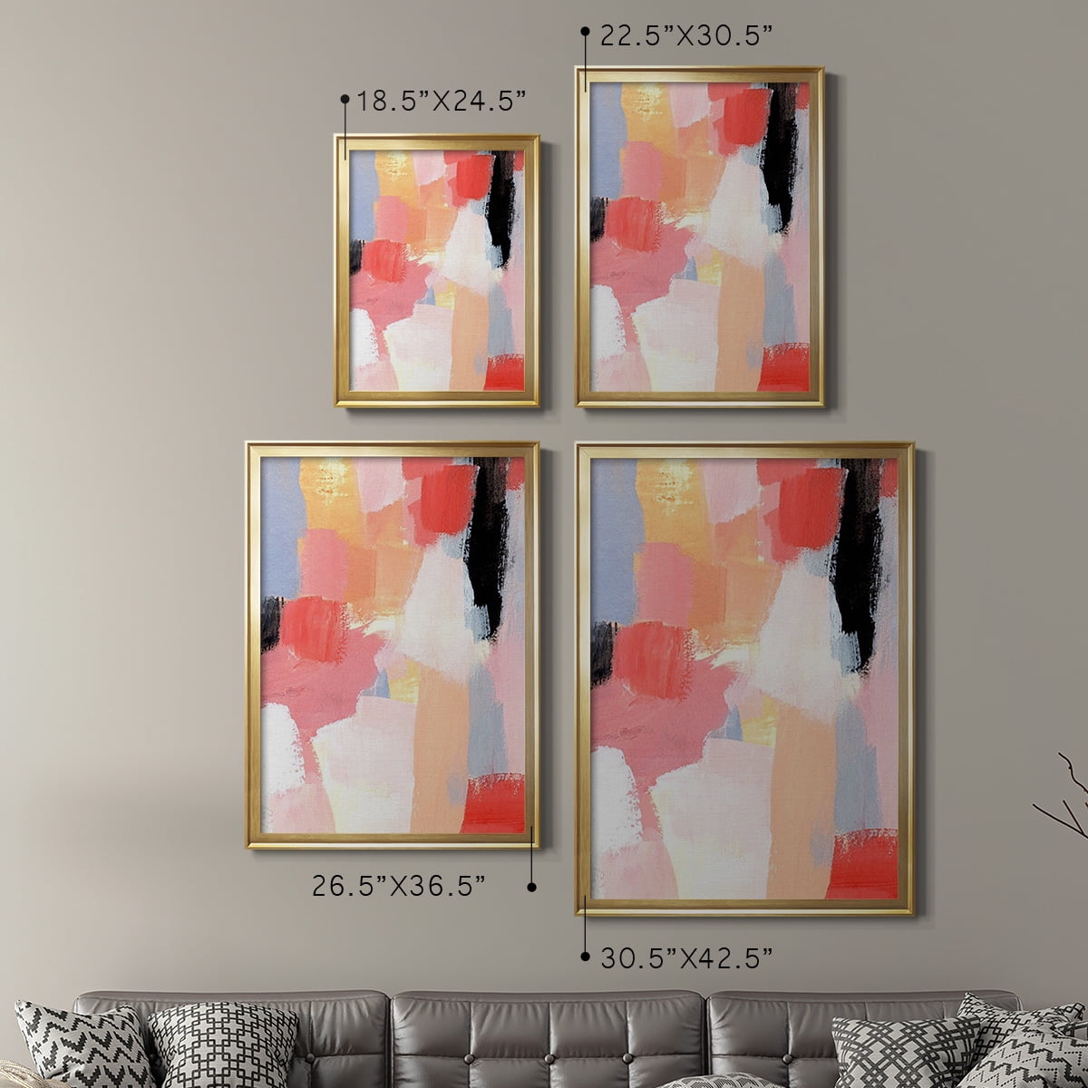 Aerial Scarlet I Premium Framed Print, in Gold, Black, or Silver - Ready to Hang