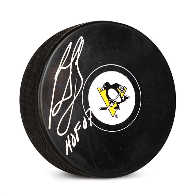 Ron Francis Autographié Pittsburgh Penguins Hockey Rondelle avec HOF Note