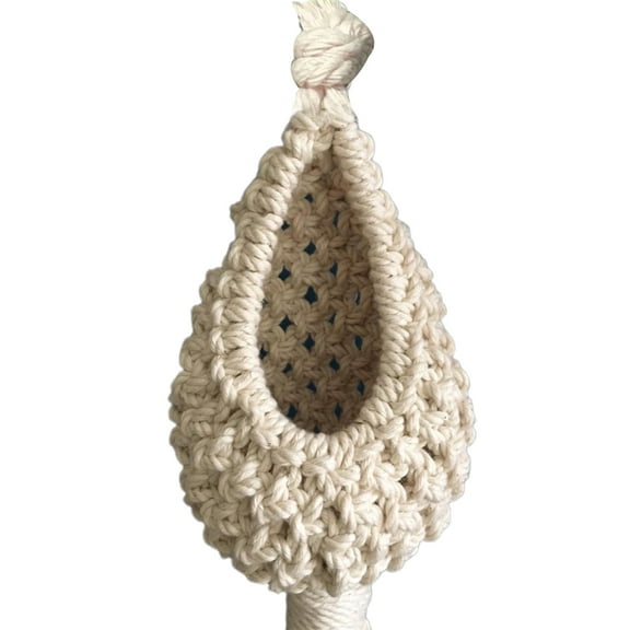 opvise Hanging Basket Pineapple Shape Landscaping Cotton Macrame Flower Planter for Living Room