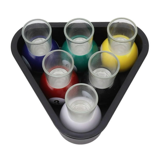 6pcs Billiards Pool Balls Shot Glasses Set Multicolor Pool Balls Drinking Glasses for Bar Gatherings