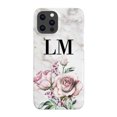 thumbnail image 1 of Personalised Floral Rose x Marble Initials iPhone 16 Pro Case,iPhone 15 Pro Max, 1 of 4