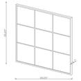 thumbnail image 3 of Quetzal 35 x 35 Inch Square Window Pane Wall Mirror Black, 3 of 3