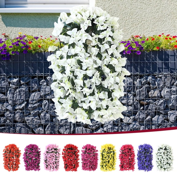 Artificial Flowers Bougainvillea Wall Hanging Fake Silk Flowers Garland for Garden Courtyard Decoration Home Patio Outdoor Greenery by PALIFEUR