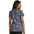 thumbnail image 3 of Tooniforms Scrubs Top For Women V-Neck Print TF776, 3 of 7