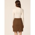 thumbnail image 3 of Falda de Pana Allegra K para Mujer Oficina Aline por Encima de la Rodilla Café XL, 3 of 6