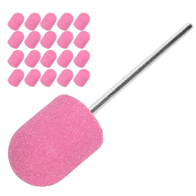 20 Piezas de Tapas de Lijado Juego de Cortadores de Umas Bandas de Lijado Tapas de LiDado Con Taladro de Unas Puntas de Lima de Unas de Manicura Profesional para manicura y