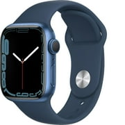 Restored Apple Watch Series 7 GPS, 45mm Blue Aluminum Case with Abyss Blue Sport Band - Regular