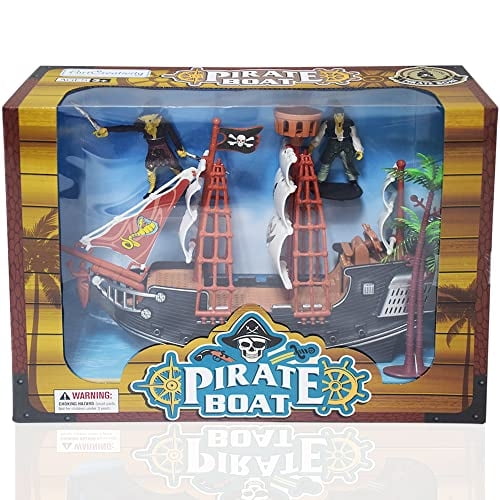 ArtCreativity【2022 actualizado】Barco pirata de 10 pulgadas, set de juego de barco pirata d ArtCreativity ArtCreativity