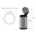 thumbnail image 6 of 7.9 Gallon 30 Liter Trash Can, Round Step On Kitchen Trash Can, Stainless Steel Fingerprint-Proof Garage Can, 6 of 7