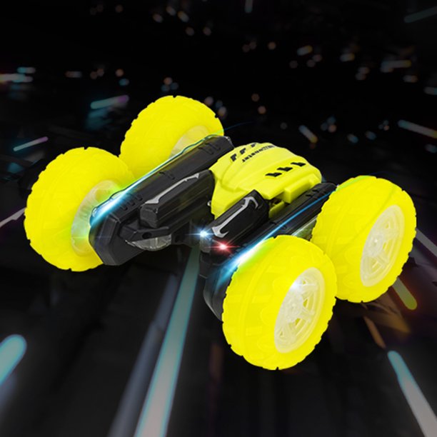 Coche Rc 4WD RC Car Rotación de 360 grados 2.4G Doble cara Flips Best Gifts (Amarillo) Sywqhk libre de BPA