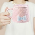 thumbnail image 3 of Ovzne 350 Ml Porcelain Coffee Tea Cup Bowknotknot Coffee Mug Ceramic Cup With Bowknotknot And Handle Cute Mug Product Size: 8 * 7.5Cm, 3 of 5