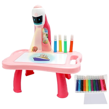 Worallymy Children Projector Art Drawing Table Toys Kids Painting Board Desk Arts and Crafts for Kids Painting Training