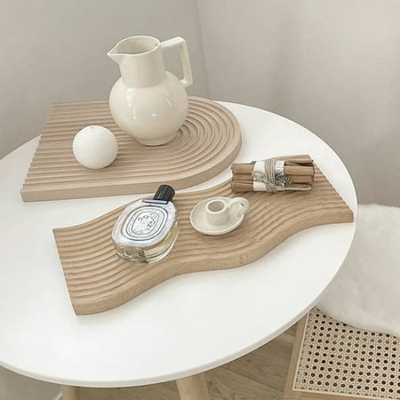 

Relax love Decorative Wood Serving Board Wood Decorative Cutting Board Durable Arch Rainbow and Water Wave Shape Wood Serving Tray for Kitchen Home Gift Water Wave Shape