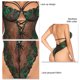 thumbnail image 4 of Lace Bodysuit, Slim One Piece Lace Splicing Pajamas Low Cut Charming Breathable Backless For Home, 4 of 5