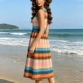 thumbnail image 5 of Erwazi Summer Dresses for Women Floral Print Sleeveless V Neck Button A-Line Midi Dress Trendy Casual Style Outdoor Wear Dresses, 5 of 6