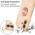 thumbnail image 3 of Case for iPhone 16, Phone Case with 360° Rotatable Finger Ring Holder Kickstand Magnetic Car Mount Supported Shiny Plating Gold Edge Slim Soft Silicone Protective Cover - Light Pink, 3 of 17