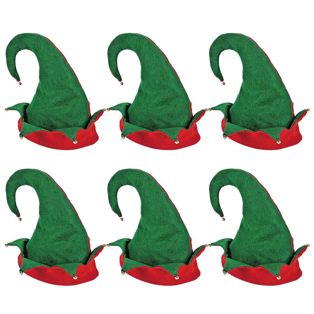 Felt ELF Hats with Jingle Bells (Green, Pkg of 6) - Walmart.com