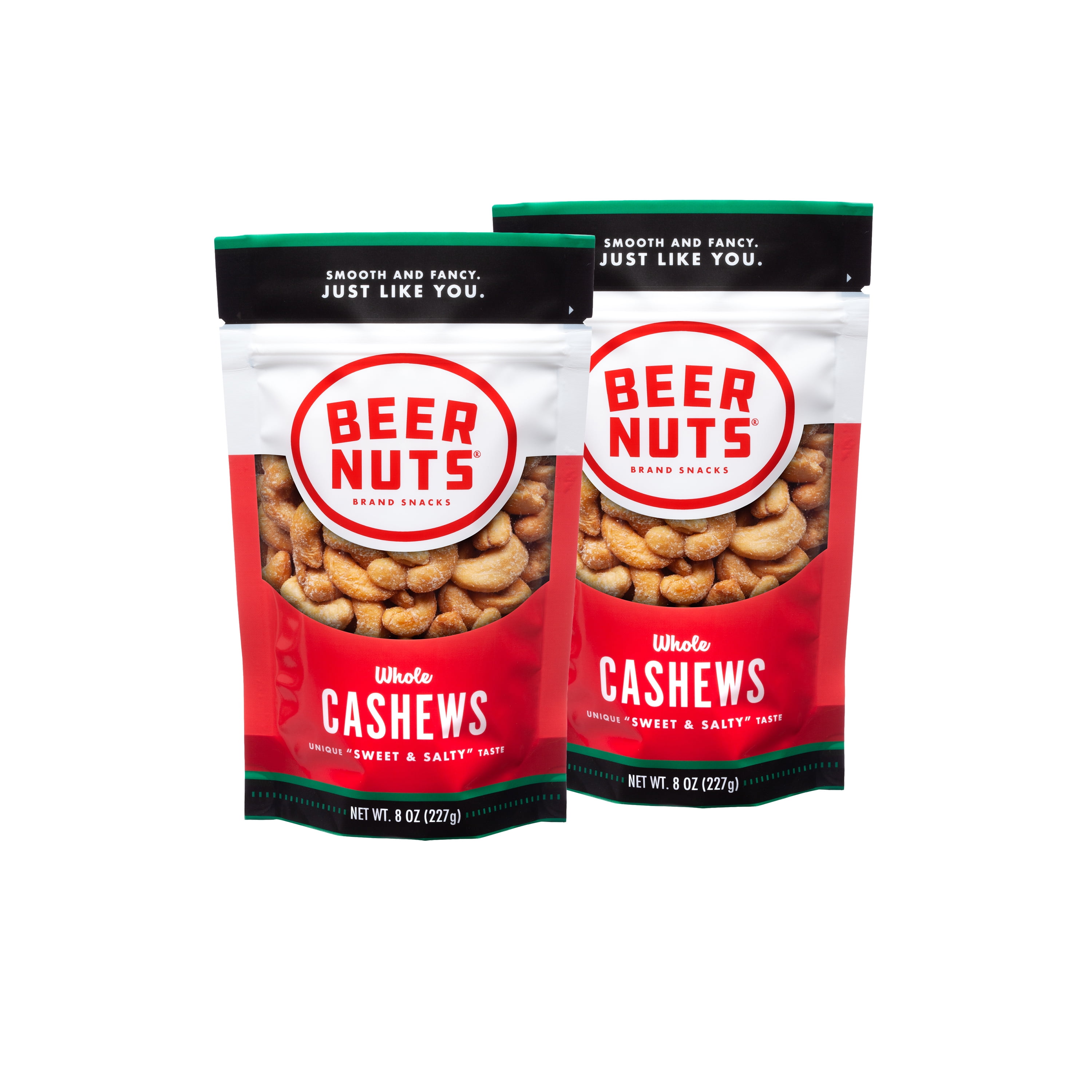 BEER NUTS 8 oz. Bag Cashews (PACK OF 2)