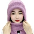 thumbnail image 1 of Woolen Cap Windproof Washable Non-Fading Breathable High Elastic Padded Lining Woolen Hat Scarf for Daily Wear, 1 of 10