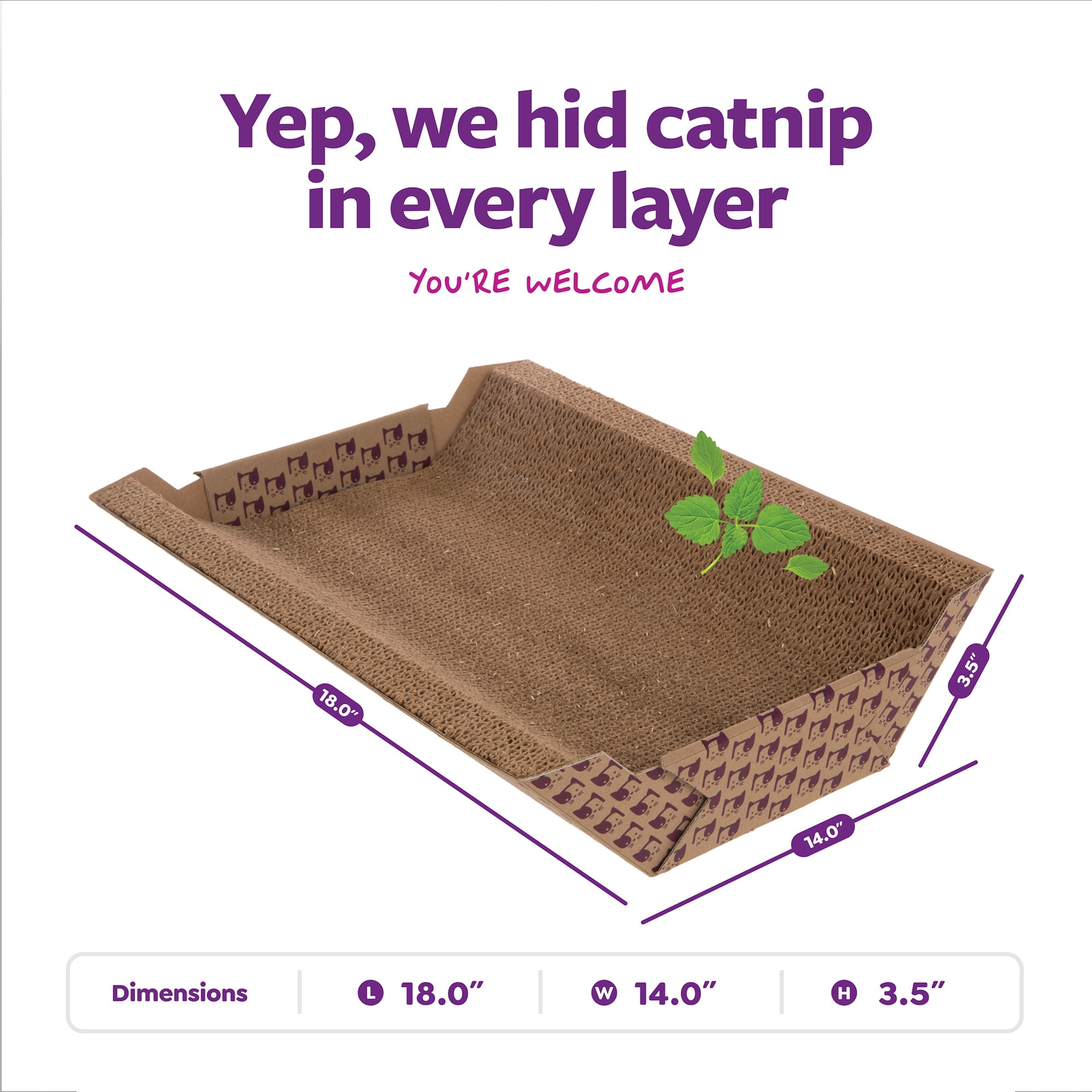 (3 pack) SmartyKat Super Scratcher Chaise, Catnip-Infused Corrugate Cat Scratcher & Lounge