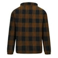 thumbnail image 6 of 1/4 Zip Pullover Men, Ultra Soft Fleece Sweater Pullover Pocketed Vintage Plaid Printed Western Clothes (XL, Coffee|Plaid), 6 of 6
