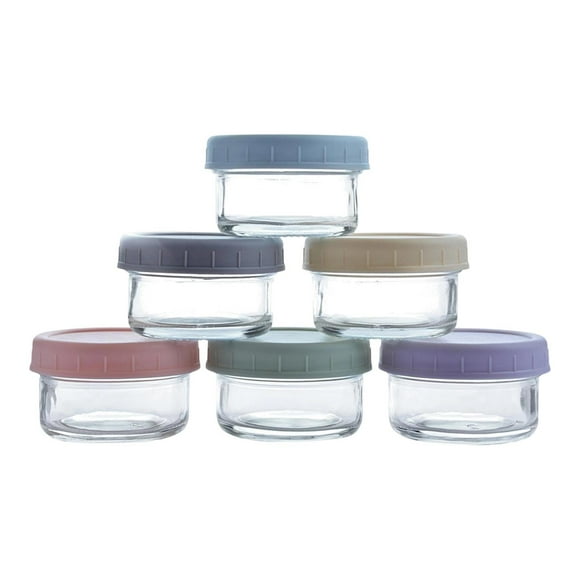 6 frascos de vidrio transparente rellenables, versátiles y reutilizables, para almacenar alimentos, para disfrutar del en trabajo o en