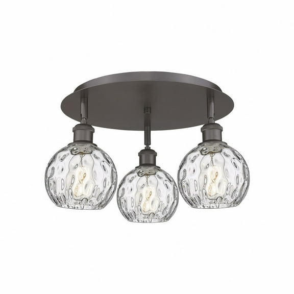 Innovations Lighting - Athens Water Glass - 3 Light Flush Mount In Industrial