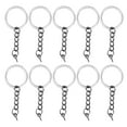 thumbnail image 1 of 10pcs DIY Key Ring with Chain Portable Metal Key Chain Eye Screw Jewelry Pendant AccessoryGun Black 30mm, 1 of 14