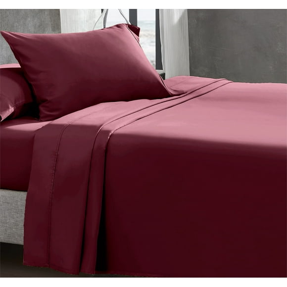 California Design Den Soft 100% Cotton Sheets, Twin Sheets Set, 3 Pc, 400 Thread Count Sateen, Bedding for Kids, Dorm Rooms & Adults, Deep Pocket Sheets, Cooling Sheets, Twin Bed Sheets (Burgundy Red)