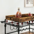 thumbnail image 3 of Wine service bar cart 3-story large household cart, rolling wine rack with wheels mobile kitchen service cart, industrial service cart with detachable tray for kitchen living room and dining room, 3 of 9