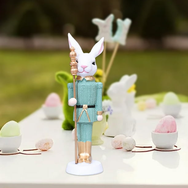 Easter Scepter Resin Ornaments, Cute Bunny Egg Flower Home Decor, Hand Painted Tabletop Shelf Mantel Decoration for Holiday Party, Spring Festival Gift, Car Interior Ornament, Festive Centerpiece