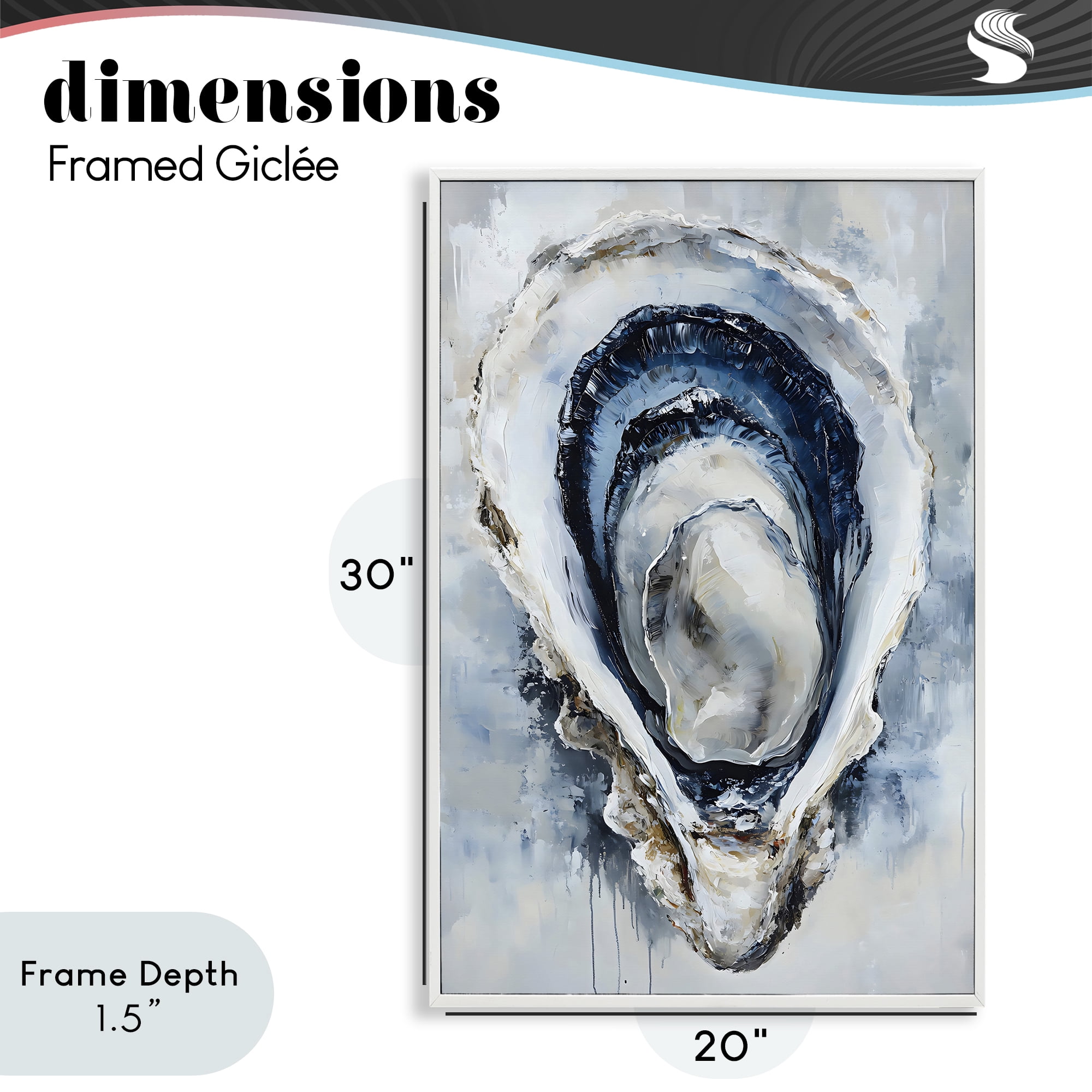 Stupell Industries Blue Oyster Shell Interior White Framed Giclee Art, design by Creative Studio